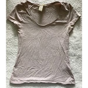 H&M Basic Tee in Cream Color